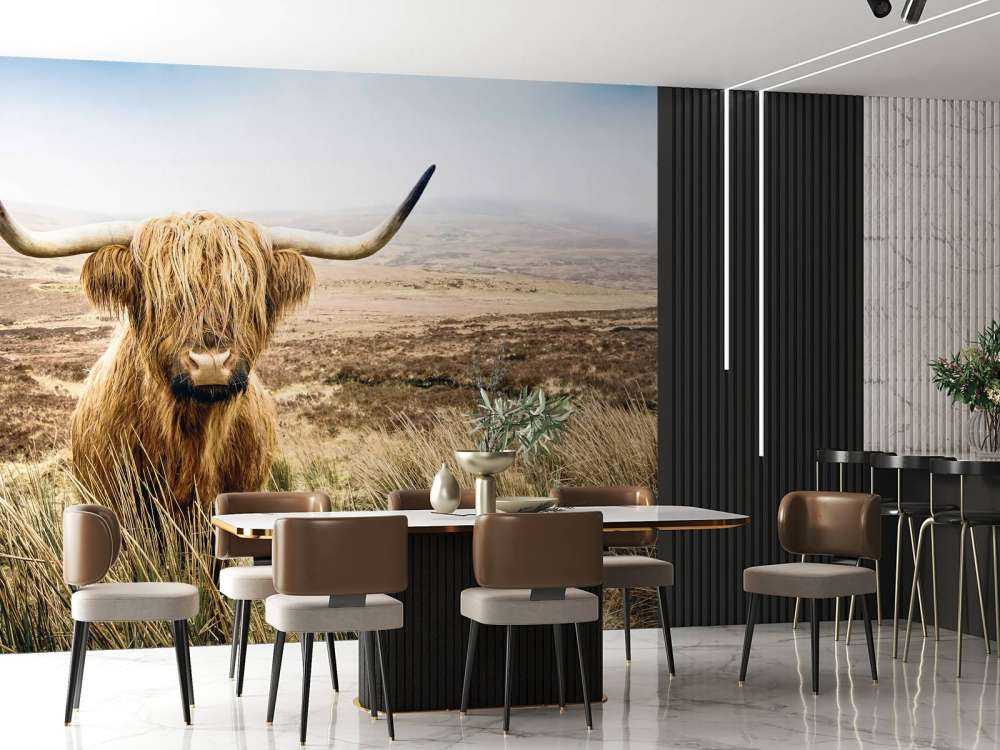 Highland écossais avec roseau