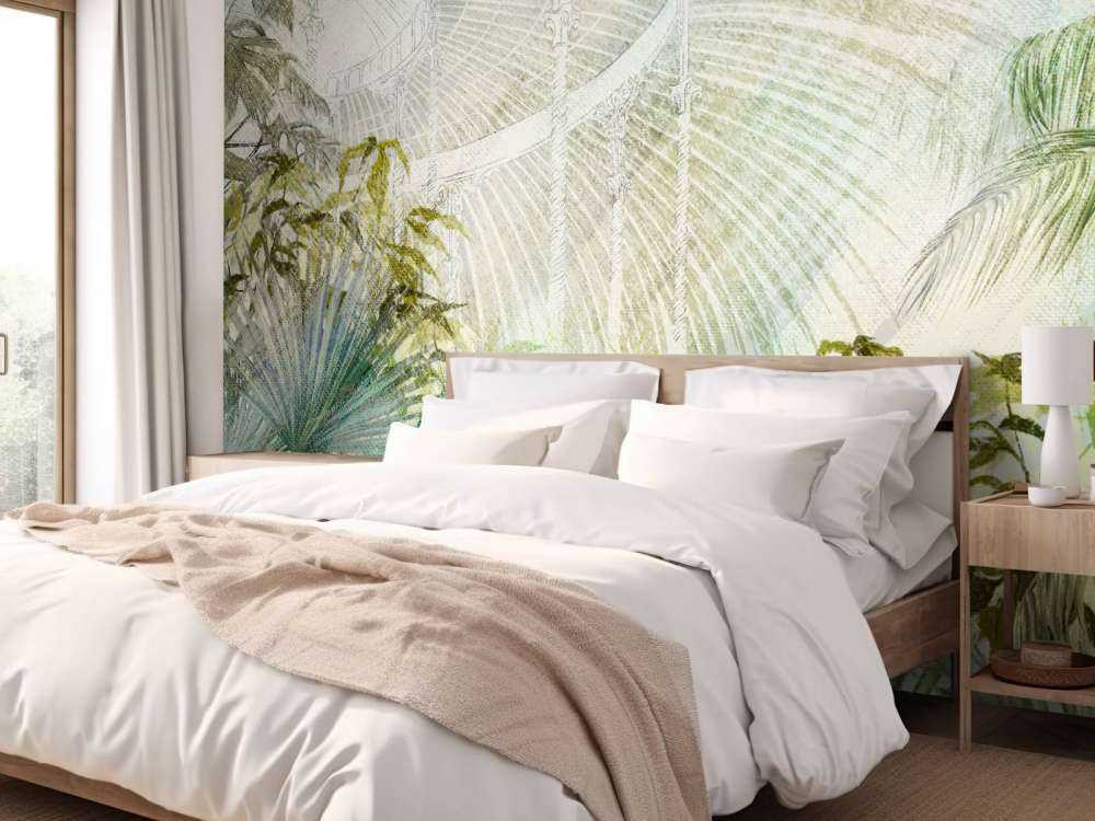 Verrière avec plantes tropicales