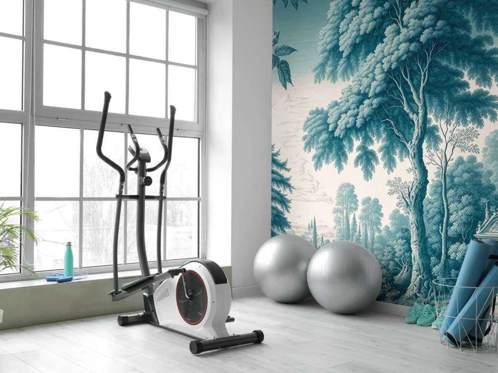 Toile de Jouy bleu canard