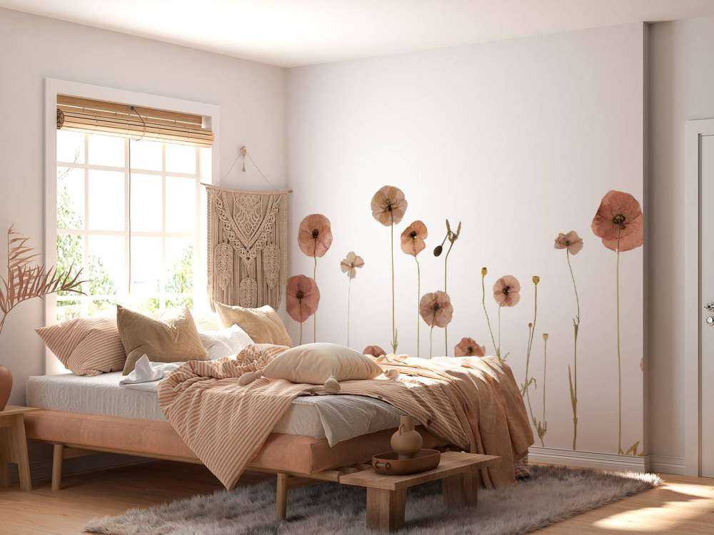 Champ de fleurs de coquelicot coloré