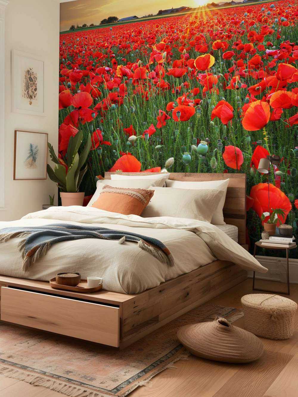 Les coquelicots au coucher du soleil