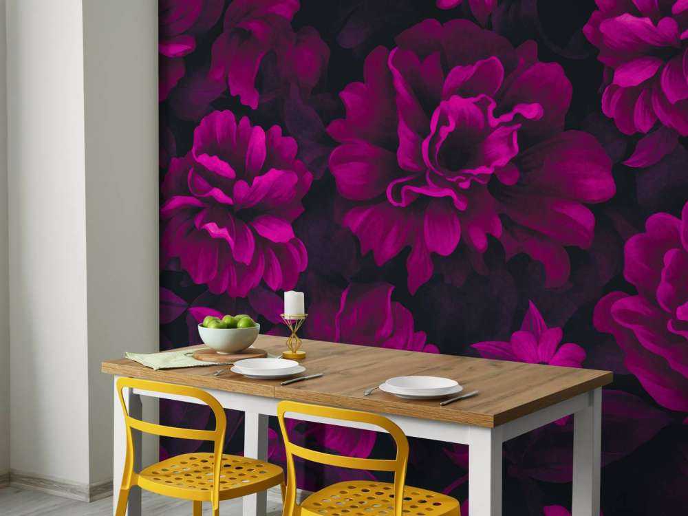 fleurs en velours rose, floral de luxe, opulenz