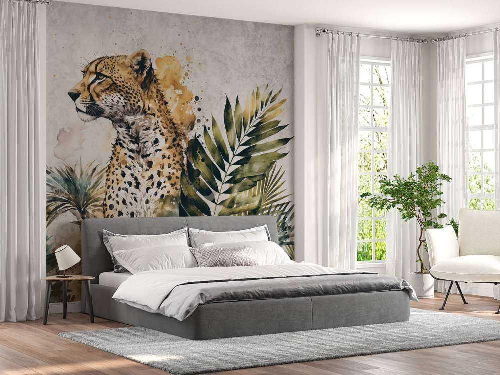 Peinture d’animaux sauvages de la jungle avec guépard