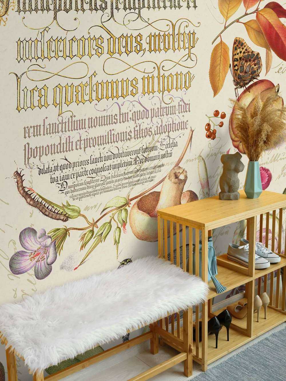 Botanical treasures by joris hoefnagel with plants fruits and calligraphy iii