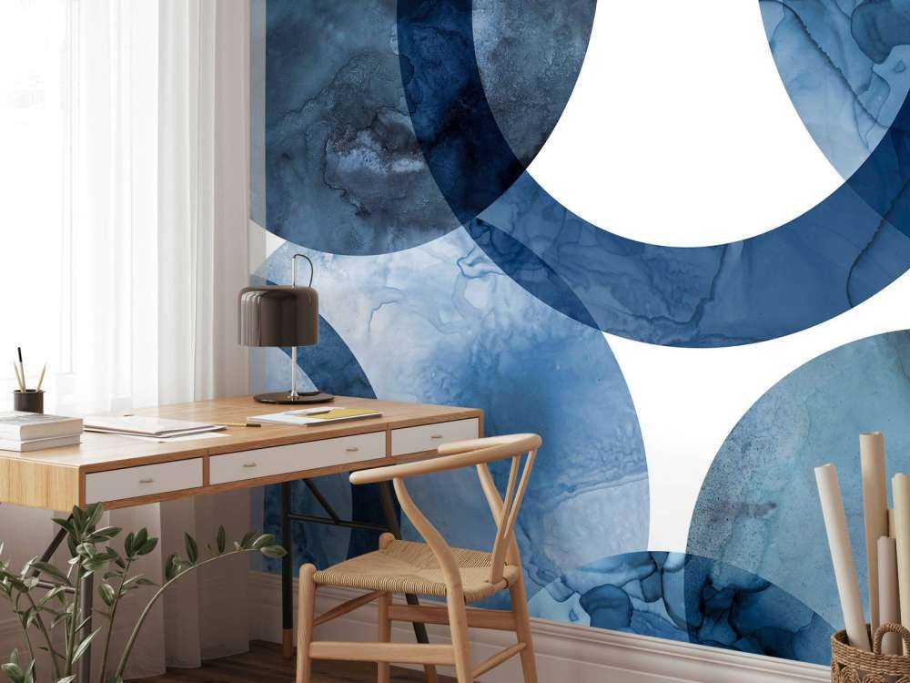 Mid century modern round blue