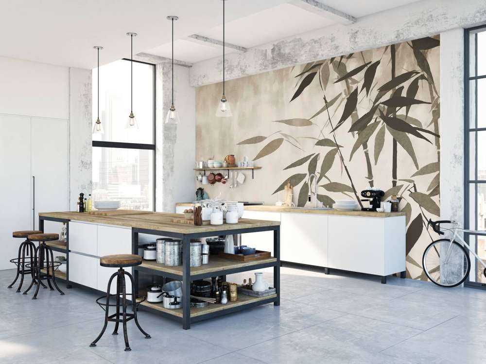 Calme bamboo garden brown beige