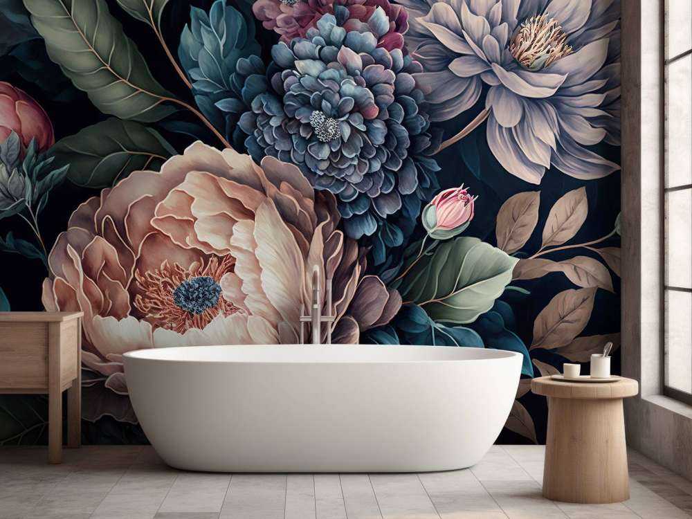 grandes fleurs baroques sombres
