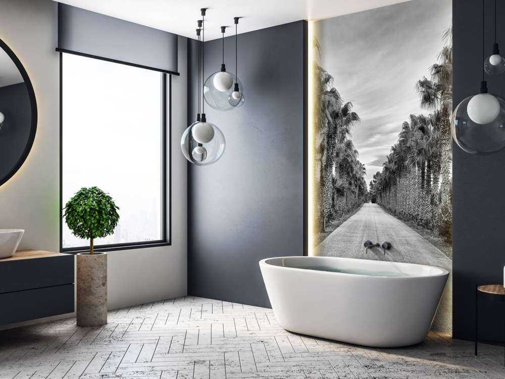 Rue avec des palmiers