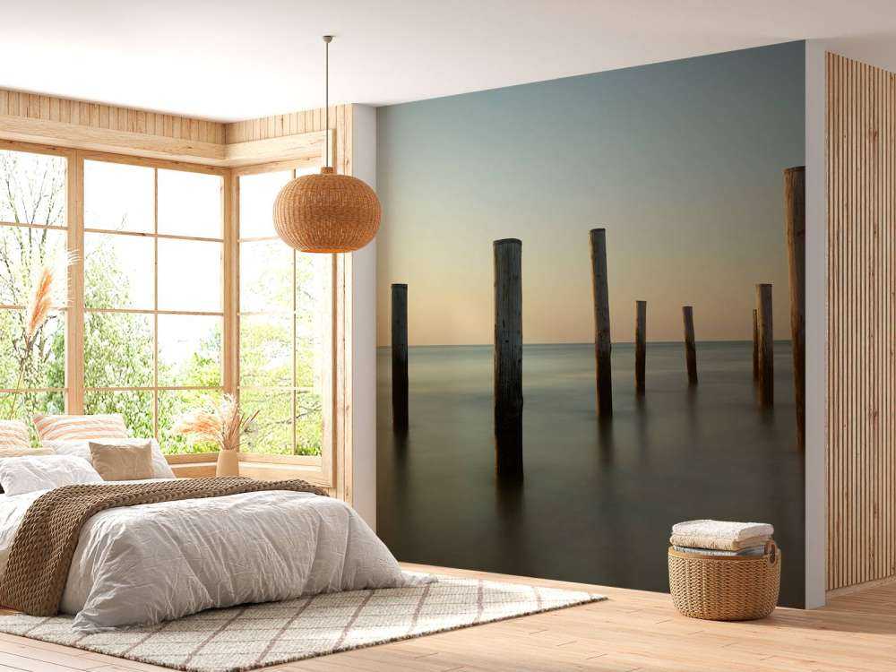 Poteaux de plage en bois