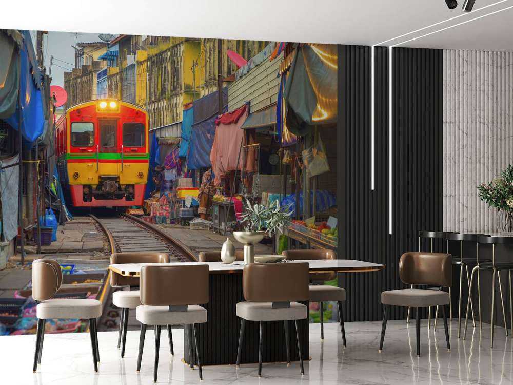 Train sur le marché