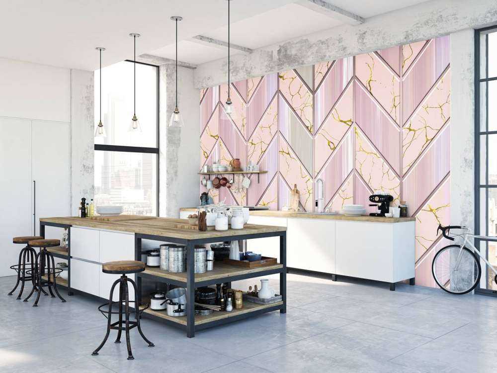 Motif de tuiles rose
