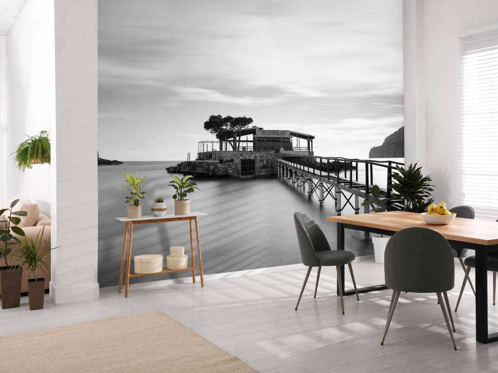 Échafaudage vers l'île