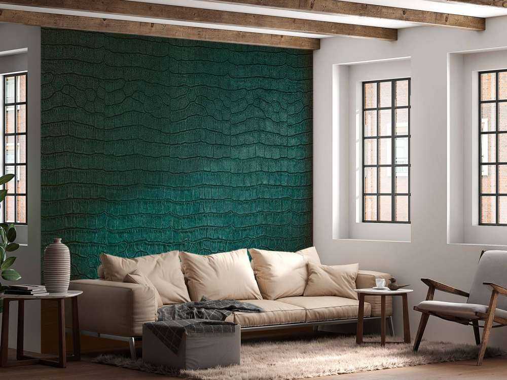 Peau de reptile en vert