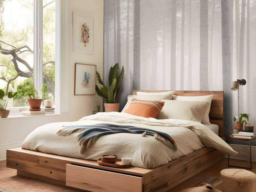 Forêt brumeuse mystérieuse