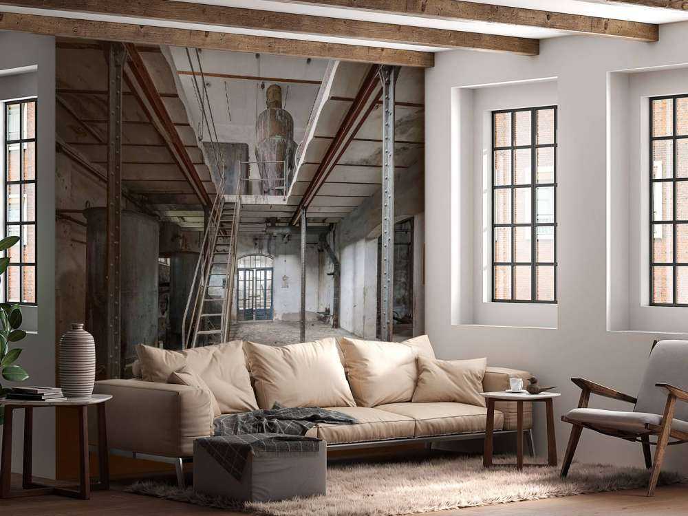 Ancien hall d'usine abandonné