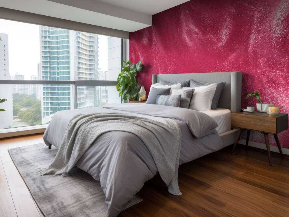 Particules de paillettes roses