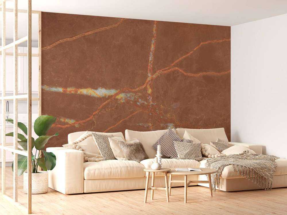 Marbre terracotta avec des lignes