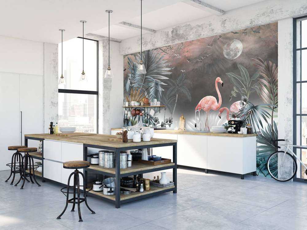 Flamants roses la nuit