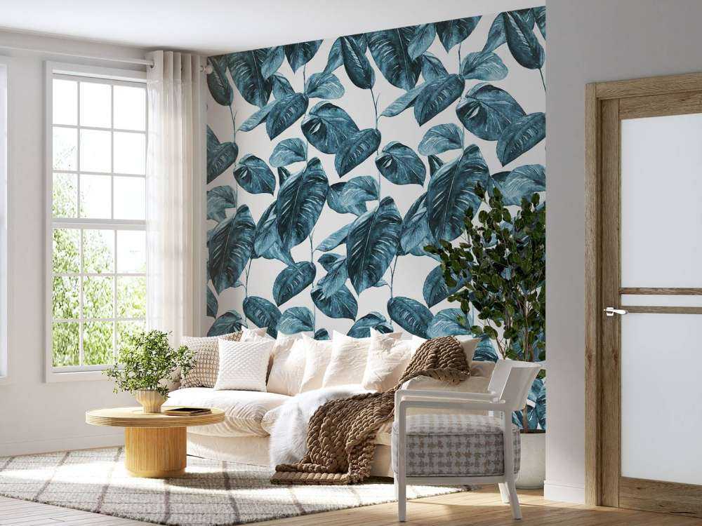 Plantes&#x20;&#xE0;&#x20;l&#x27;aquarelle&#x20;bleu&#x20;canard