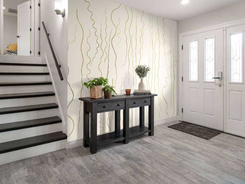 Lignes organiques herbe beige