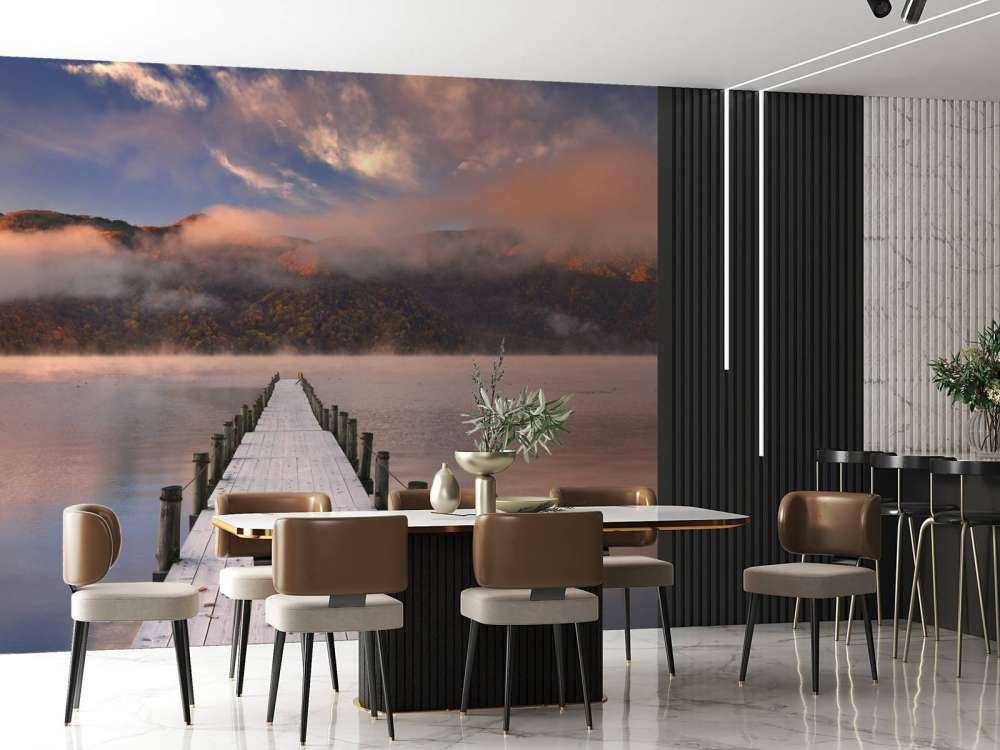 Echafaudage au lever du soleil