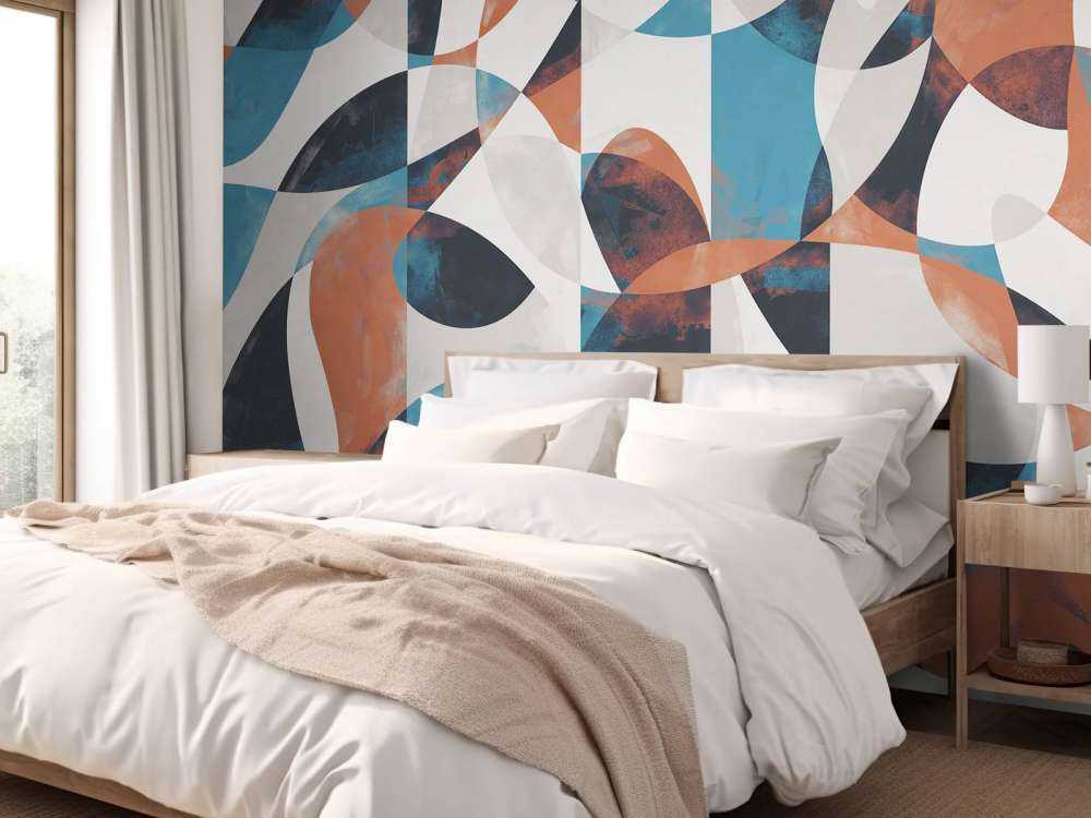 Formes fluides en bleu corail