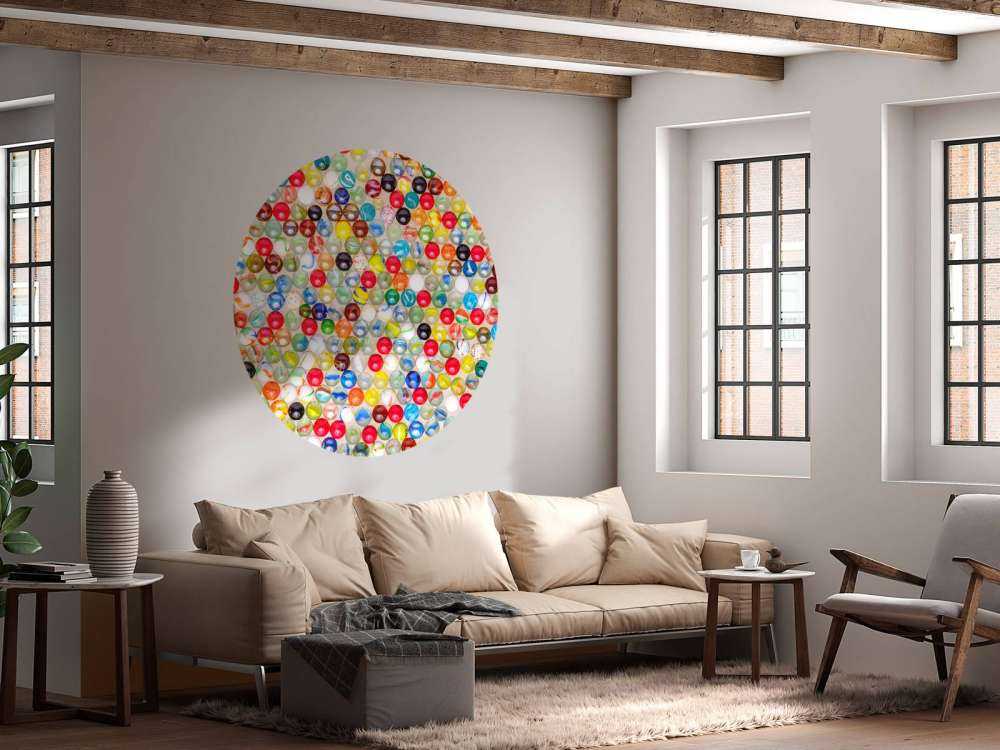 Motifs colorés de billes en verre