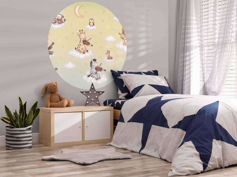 Concert d'oiseaux dans les nuages - jaune