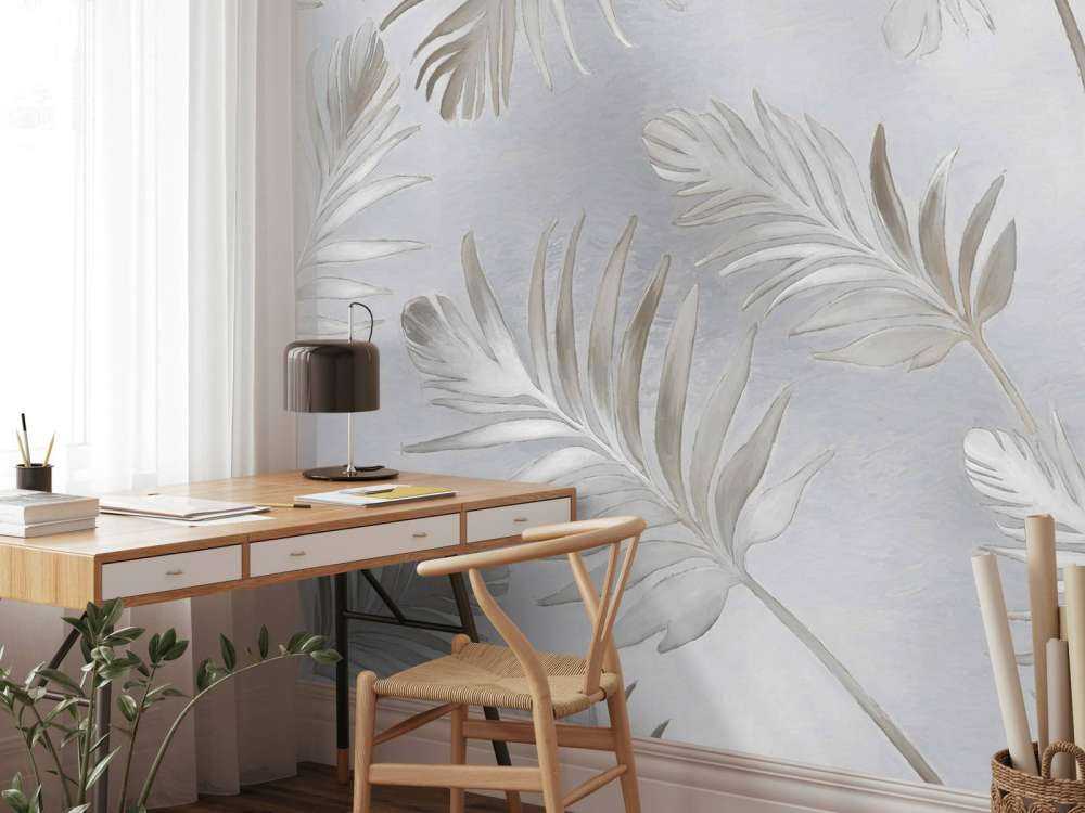 Feuilles dorées sur platine sombre