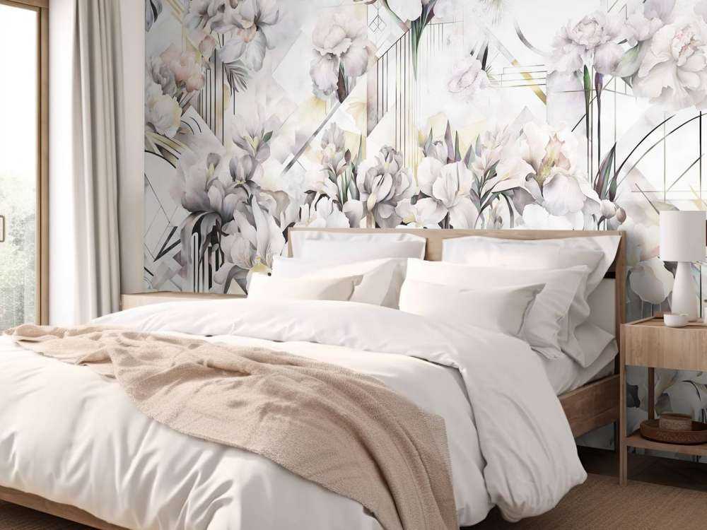 Immenses iris aquarelle beige