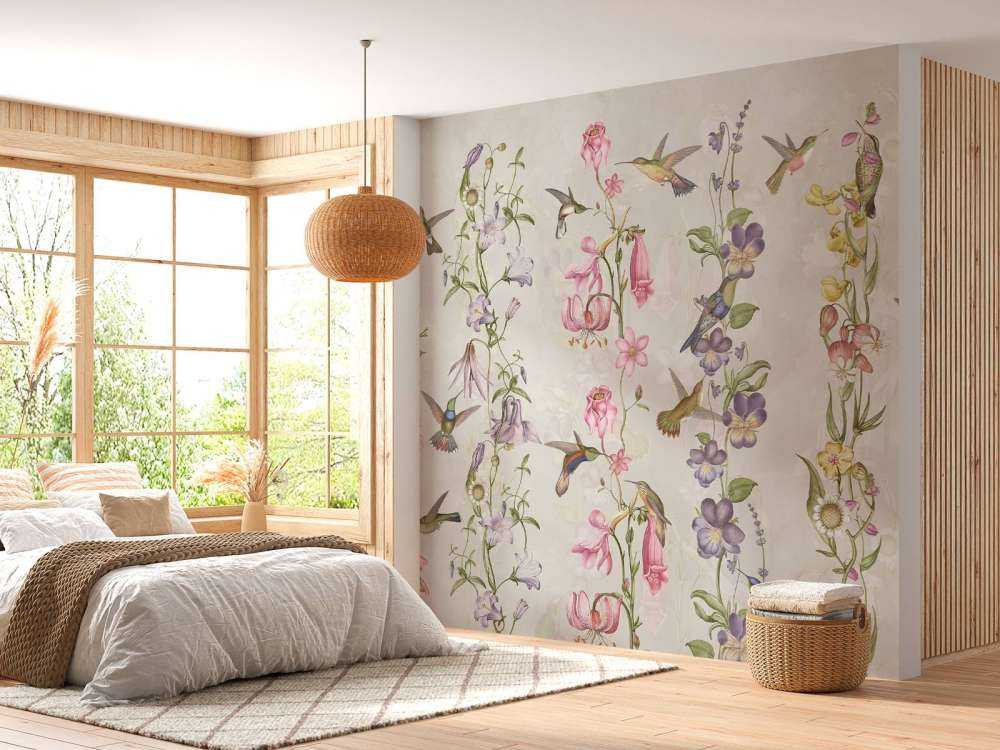 Fleurs de pré et de jardin taupe