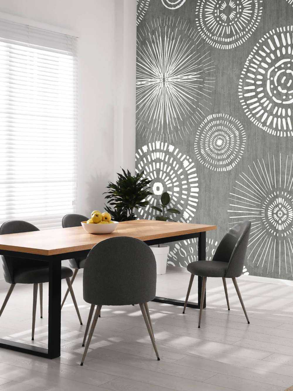 Cercles bohèmes gracieux blancs et gris