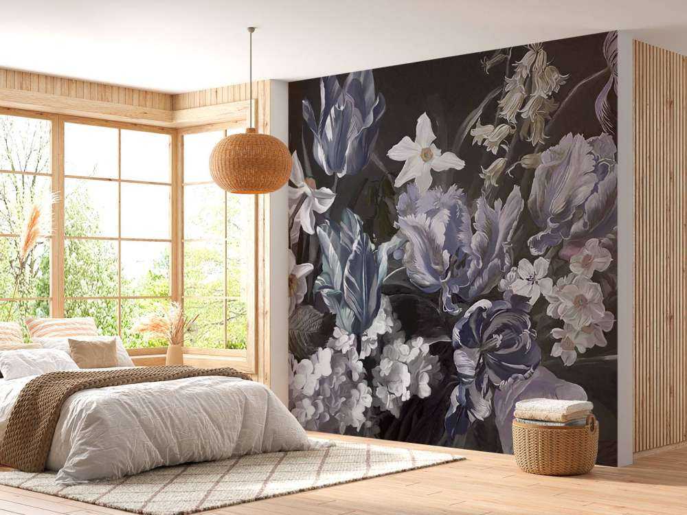 Bouquet avec des pions bleus