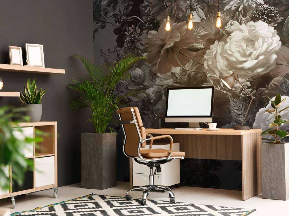 Grand bouquet avec des coquelicots sépia