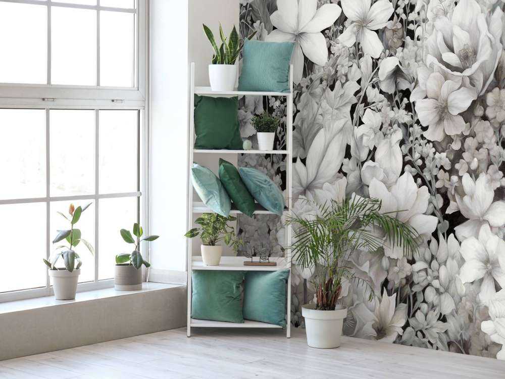 Festival de fleurs sans couture - beige