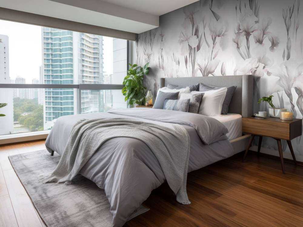 Les iris dansent un gris doux sans couture