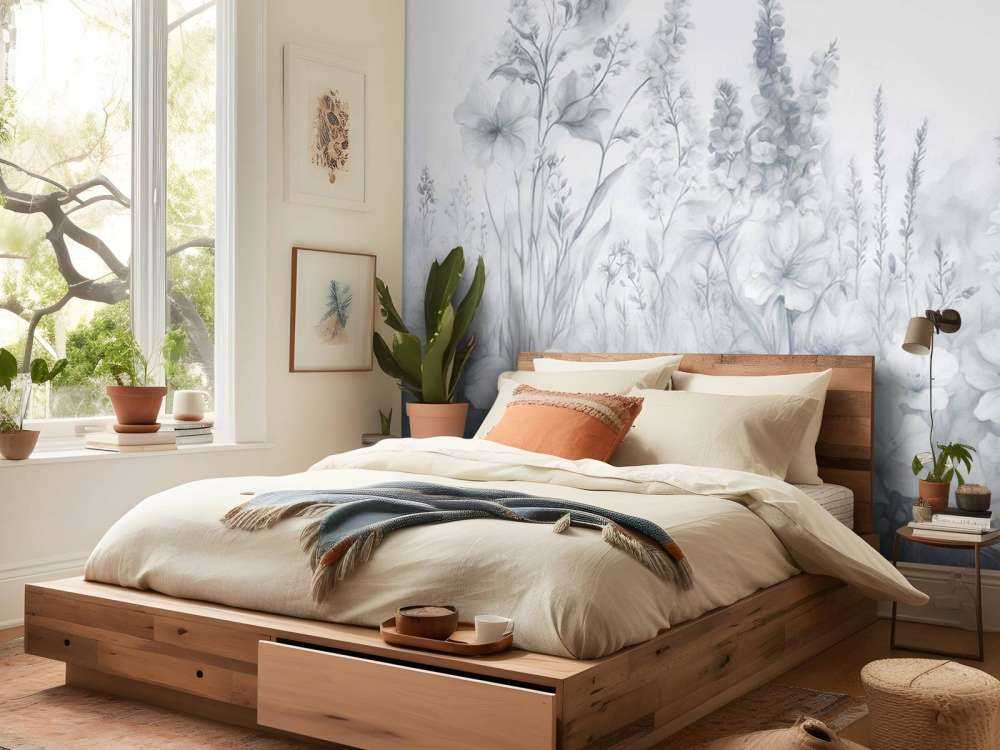 Jardin anglais tendre - bleu