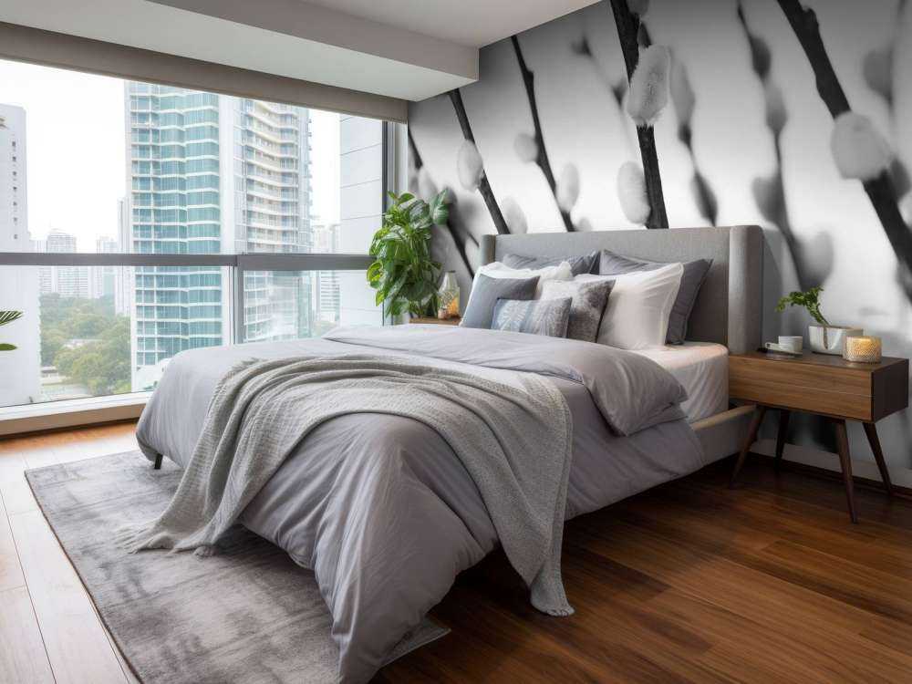 Saule de la forêt en noir et blanc