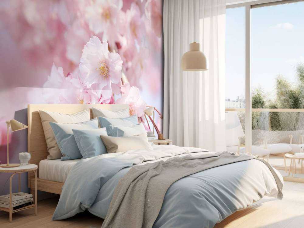 Gros plan sur des fleurs roses