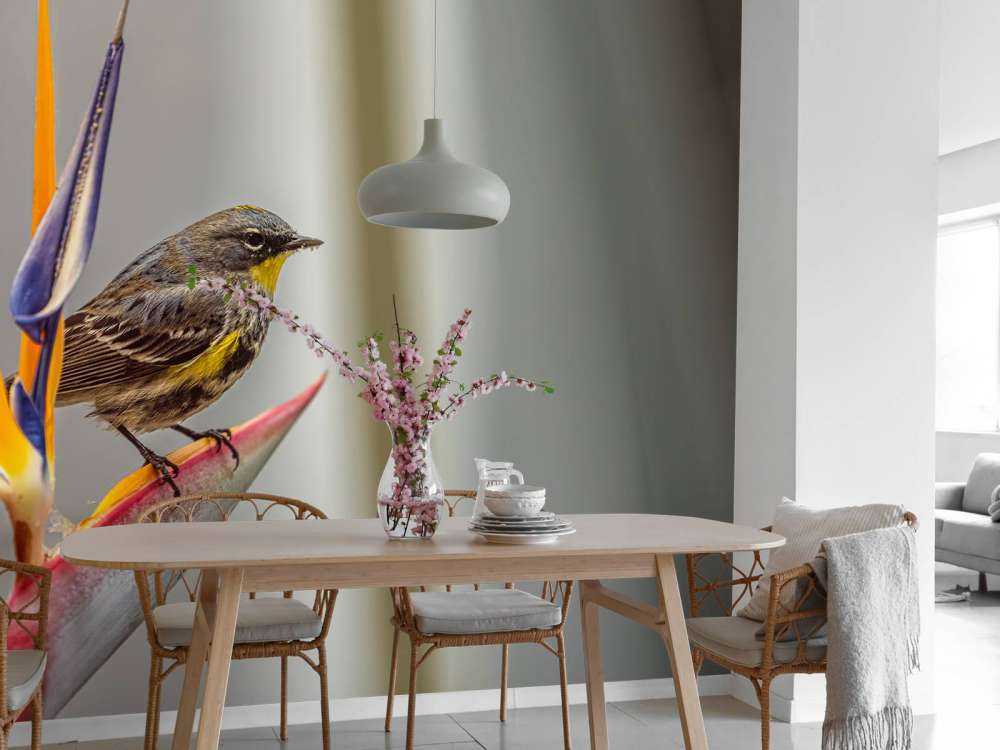 Fleur de paradis avec oiseau