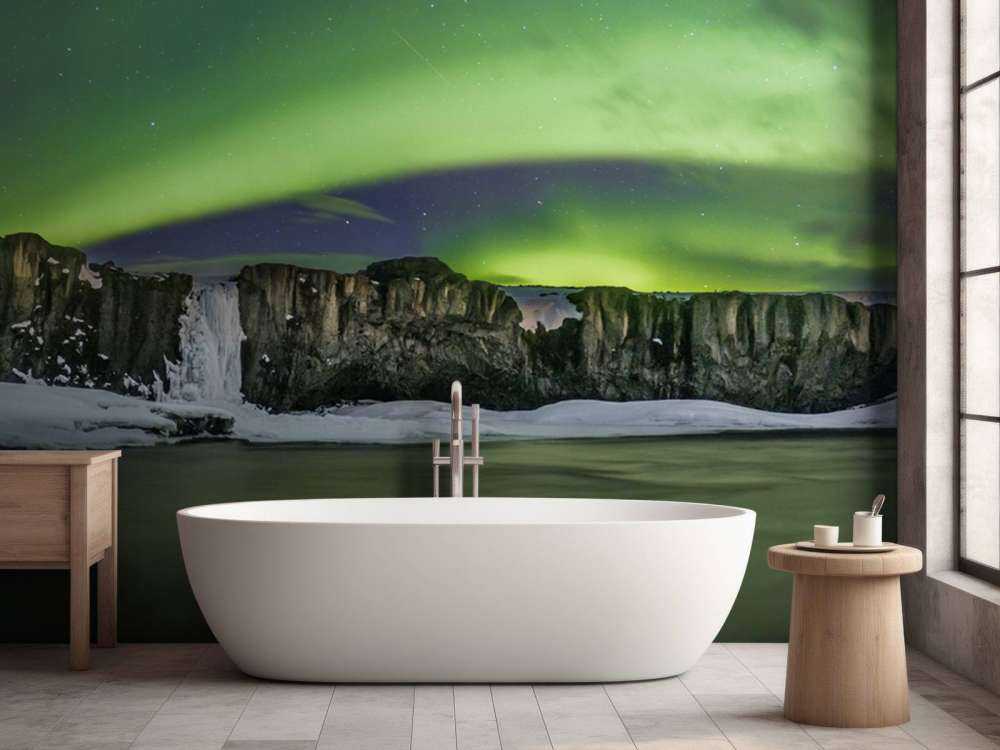 Photo panoramique des aurores boréales