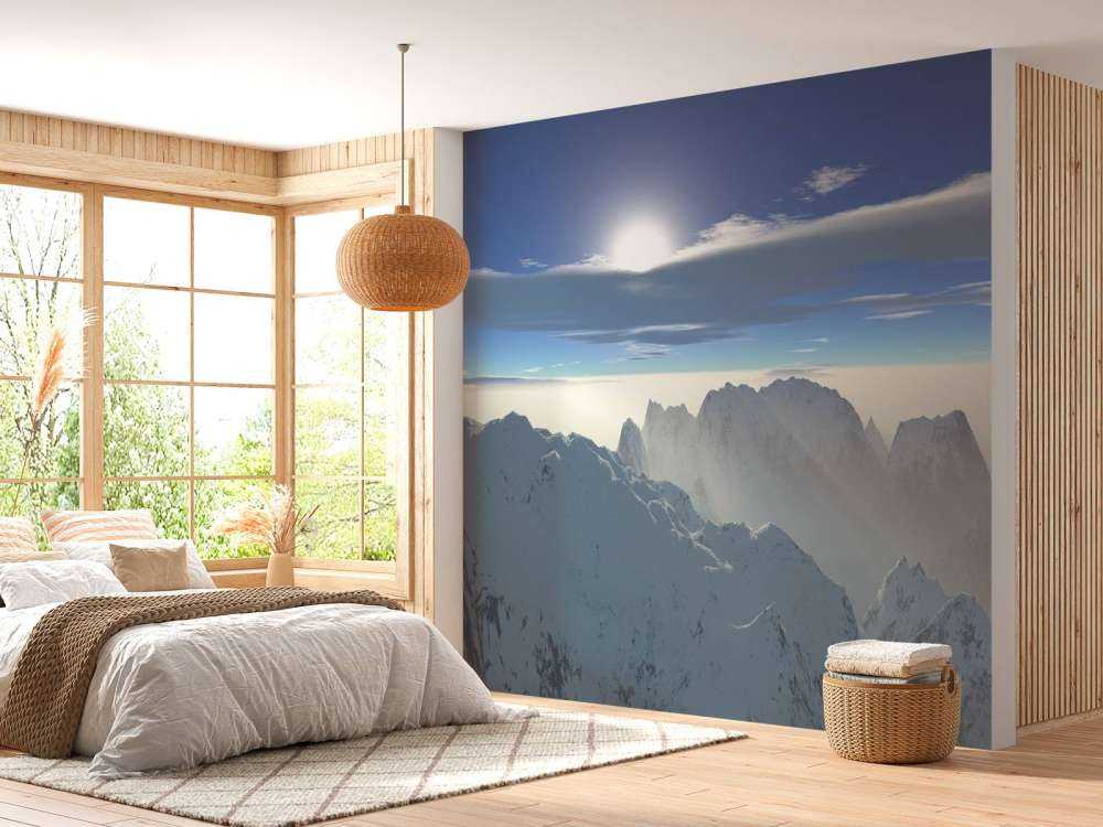 Panorama des sommets enneigés de la montagne