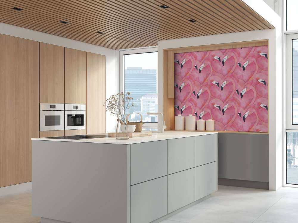 Flamants roses en aquarelle