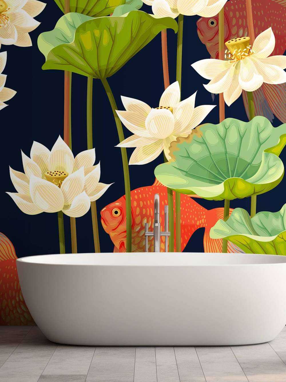 Lotus et poissons