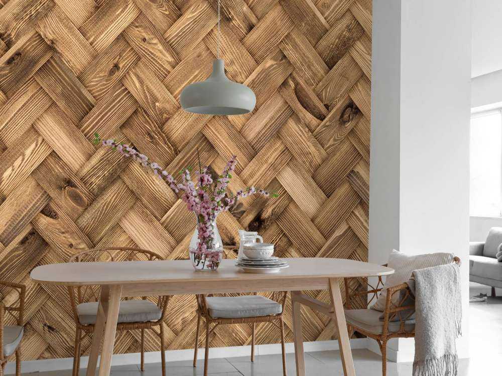Chevron en bois naturel