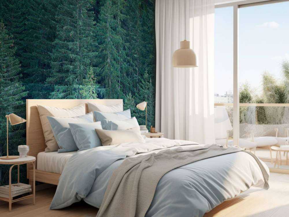 Conifères avec pommes de pin