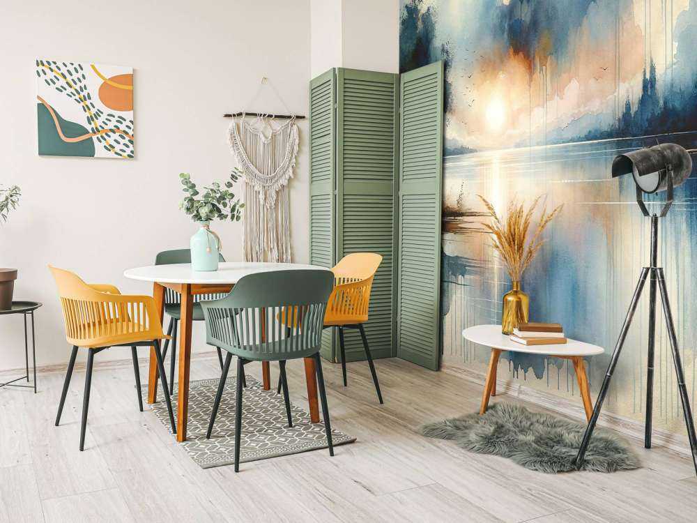 Lac abstrait à l'aquarelle