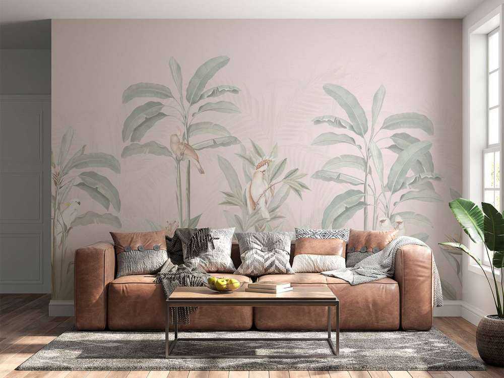 Paysage de la jungle vintage - rose blush