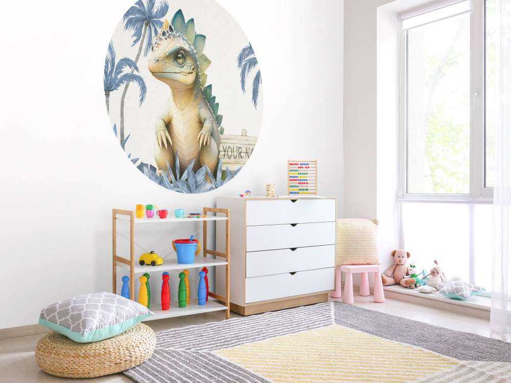 Bébé stégosaure dans la jungle bleue