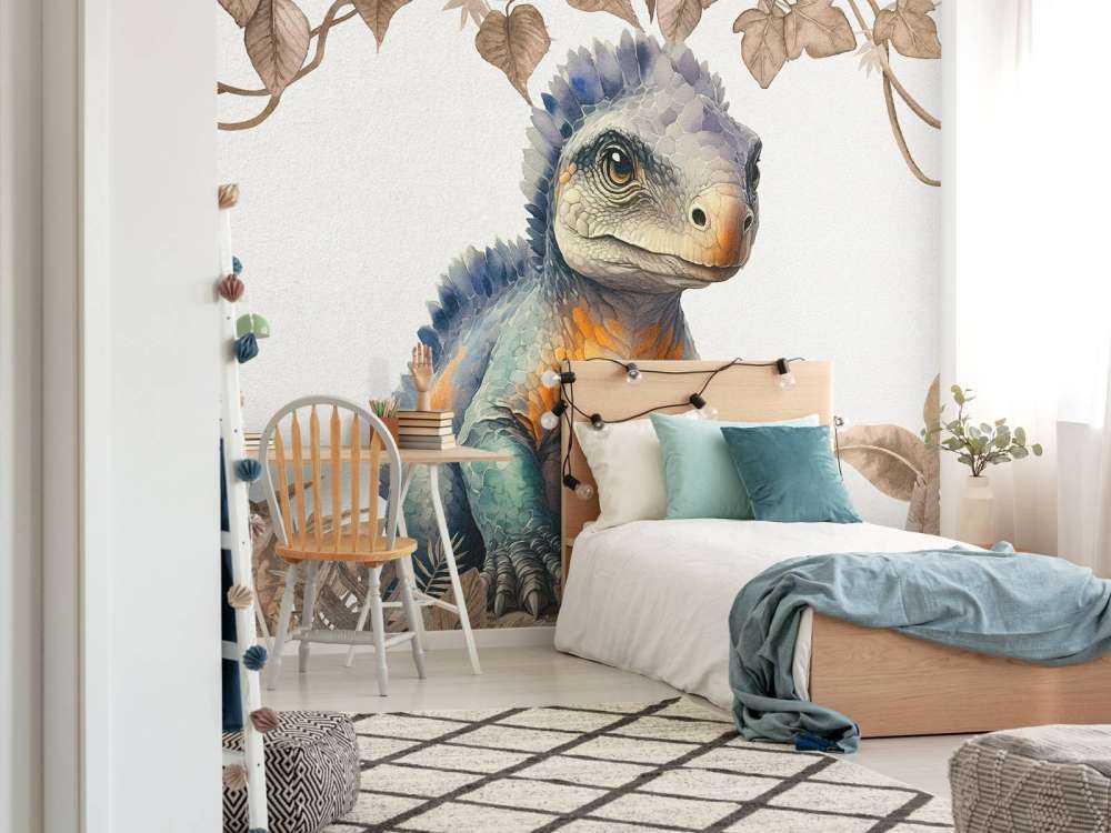 Bébé ankylosaure dans la jungle taupe